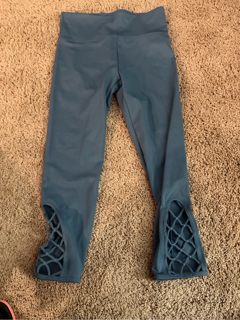 JoyLab Blue Teal Lattice-Hem High-Rise Leggings